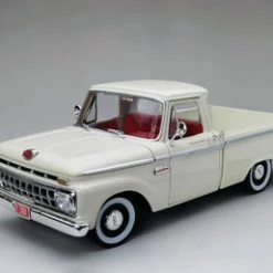 1965 Ford F-100 Custom Cab Pickup, White - Sun Star 1302 - 1/18 Scale Diecast Model Toy Car