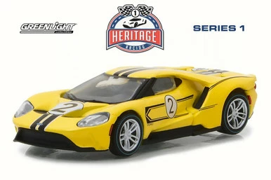 2017 Ford GT Tribute, Yellow - Greenlight 13200/48 - 1/64 Scale Diecast Model Toy Car