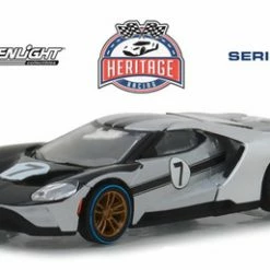 2017 Ford GT, Silver With Black - Greenlight 13220B/48 - 1/64 Scale Diecast Model Toy Car