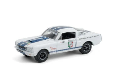 1965 Ford Mustang Shelby GT350 #397 "Palmyra Motorsport" (Rally Mexico 2011), White With Blue Stripes - Greenlight 13280/48 - 1/64 Scale Diecast Model Toy Car