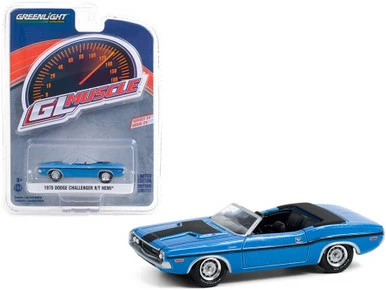 1970 Dodge Challenger R/T HEMI Convertible, B5 Blue - Greenlight 13290B/48 - 1/64 Scale Diecast Car