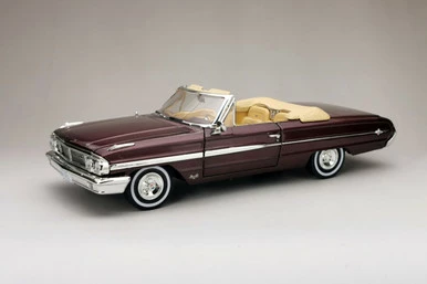 1964 Ford Galaxie 500/XL Open Convertible, Vintage Burgundy - Sun Star 1432 - 1/18 Diecast Car
