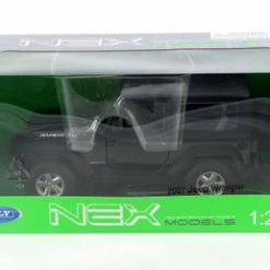 2007 Jeep Wrangler, Black - Welly 22489HW-GRY - 1/24 Scale Diecast Model Toy Car