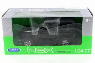 2007 Jeep Wrangler, Black - Welly 22489HW-GRY - 1/24 Scale Diecast Model Toy Car