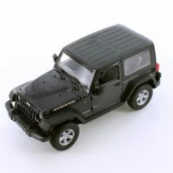2007 Jeep Wrangler Rubicon Hardtop, Black - Welly 22489H/4D - 1/24 Scale Diecast Model Toy Car
