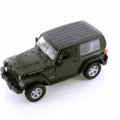 2007 Jeep Wrangler Rubicon Hardtop, Dark Green - Welly 22489H/4D - 1/24 Scale Diecast Model Toy Car
