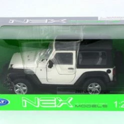 2007 Jeep Wrangler Rubicon Hard Top, Cream- Welly 22489HW-WH - 1/24 Scale Diecast Model Toy Car