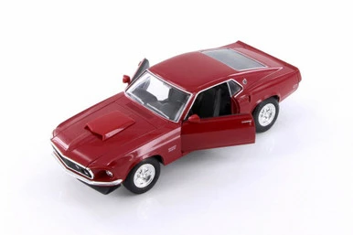 1969 Ford Mustang Boss 429 Hardtop, Red - Welly 24067WR - 1/24 Scale Diecast Model Toy Car