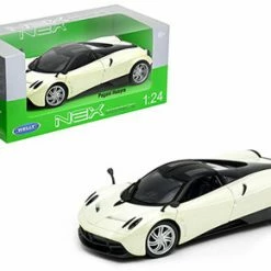 2017 Pagani Huayra, Pearl White With Black - Welly 24088W-PW - 1/24 Scale Diecast Model Toy Car