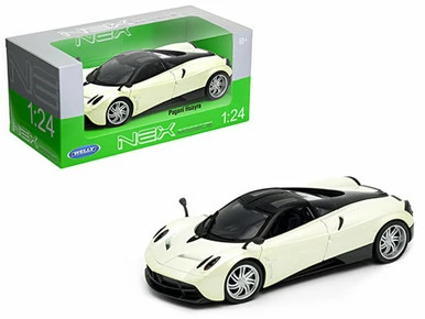 2017 Pagani Huayra, Pearl White With Black - Welly 24088W-PW - 1/24 Scale Diecast Model Toy Car