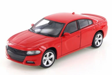 2016 Dodge Charger R/T, Red - Welly 28079D - 1/24 Scale Diecast Model Toy Car