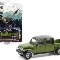 2021 Jeep Gladiator Pickup Truck, Green - Greenlight 28080F/48 - 1/64 Scale Diecast Model Toy Car