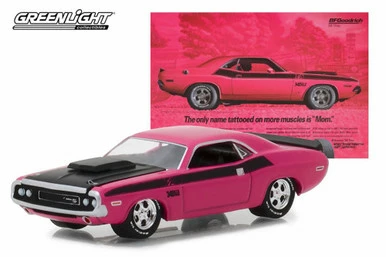 1970 Dodge Challenger, Pink - Greenlight 29943/48 - 1/64 Scale Diecast Model Toy Car