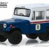1971 Jeep DJ-5 United States Postal Service, White W/Blue - Greenlight 29998 - 1/64 Diecast Car