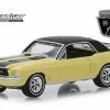 1967 Ford Mustang Coupe W/a Pair Of Skis, Yellow W/Black - Greenlight 30007 - 1/64 Diecast Car
