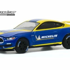 ModelToyCars Michelin Tires 2019 Ford Shelby GT350R, Blue & Yellow - Greenlight 30186 - 1/64 Scale Diecast Car