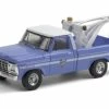 ModelToyCars New York City Police Department 1979 Ford  F-250 Tow Truck With Drop-In Tow Hook, Blue And White - Greenlight 30224/48 - 1/64 Scale Diecast Model Toy Car