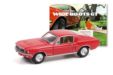 "Wide Boots GT" 1968 Ford Mustang, Red - Greenlight 30247/48 - 1/64 Scale Diecast Model Toy Car