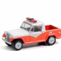 1967 Jeep Jeepster Commando - Chattanooga Rural Fire Dept. No. 3, White And Orange - Greenlight 30269/48 - 1/64 Scale Diecast Model Toy Car