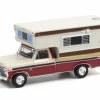 1974 Ford F-250 Camper Special W/ Large Camper, Red - Greenlight 30287 1/64 Scale Diecast Car
