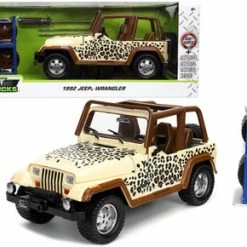 1992 Jeep Wrangler With Extra Wheels, Beige/Tan - Jada Toys 32426/4 - 1/24 Scale Diecast Car