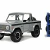 1973 Ford Bronco Pickup Truck With Extra Wheels, Gray - Jada Toys 33849 - 1/24 Scale Diecast Car