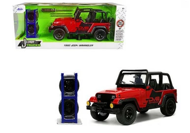 1992 Jeep Wrangler DV8 Off-Road With Extra Wheels, Red - Jada Toys 33851 - 1/24 Scale Diecast Car