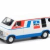 MOPAR  1976 Dodge B-100, Red With White And Blue - Greenlight 35200C/48 - 1/64 Scale Diecast Car
