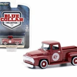 1954 Ford F-100 Pickup Truck, Burgundy - Greenlight 35220A/48 - 1/64 Scale Diecast Model Toy Car