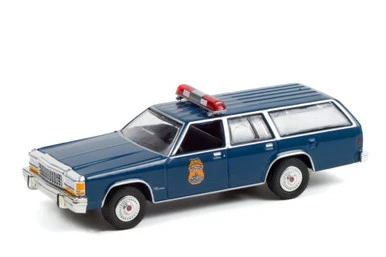 Indianapolis Metropolitan Police Department 1984 Ford LTD Crown Victoria Wagon, Dark Blue - Greenlight 36040F/48 - 1/64 Scale Diecast Model Toy Car