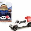 2020 Jeep Gladiator Rubicon W/Modern Truck Bed Tent, White - Greenlight 38010D - 1/64 Diecast Car