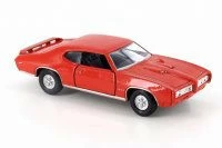 1969 Pontiac GTO, Orange - Welly 43714D - 4.5" Diecast Model Toy Car