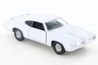 1969 Pontiac GTO, White - Welly 43714D - 4.5" Diecast Model Toy Car