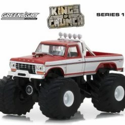Ford F-250, Red With White - Greenlight 49010E/48 - 1/64 Scale Diecast Model Toy Car