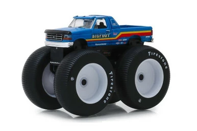 ModelToyCars Kings Of Crunch 1996 Ford F250 Monster Truck-Bigfoot #7, Blue - Greenlight 49050F, 1/64 Diecast Car