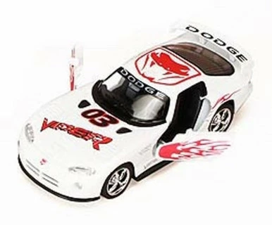 Dodge Viper Race Car #03, White - Kinsmart 5039DF - 1/36 Scale Diecast Model Toy Car (Brand New, But NOT IN BOX)