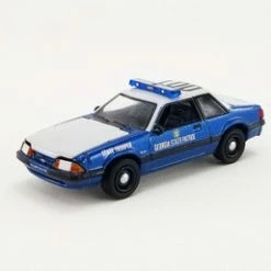 Greenlight Georgia State Patrol 1989 Ford Mustang SSPand White - 51408 - 1/64 Scale Diecast Model Toy Car