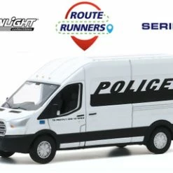 ModelToyCars 2019 Ford Transit Van Police, White And Black - Greenlight 53010D/48 - 1/64 Scale Diecast Car