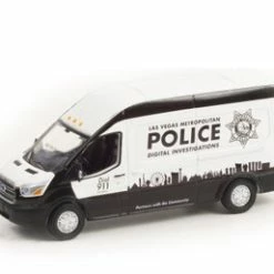 2019 Ford Transit LWB High Roof, White And Black - Greenlight 53040E 1/64 Scale Diecast Car