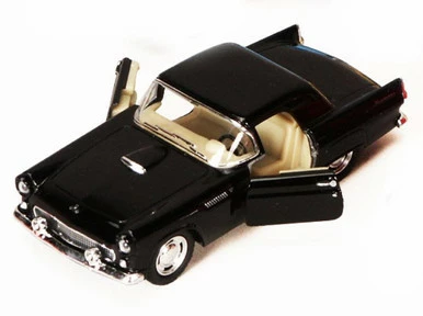 1955 Ford Thunderbird, Black - Kinsmart 5319D - 1/36 Scale Diecast Car (Brand New, But NOT IN BOX)