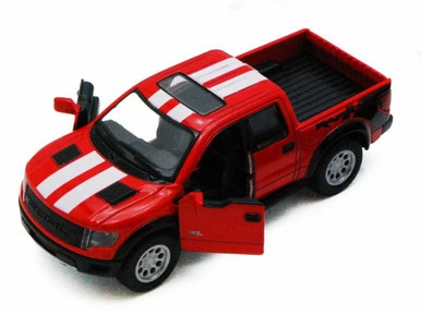 Kinsmart 2013 Ford F-150 SVT Raptor SuperCrew Pickup Truck, Red - 5365DF - 1/46 Scale Diecast Model Toy Car