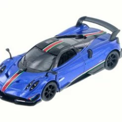 Kinsmart 2016 Pagani Huayra BC With Hard Top, Blue/Red Stripe - 5400DF - 1/38 Scale Diecast Model Toy Car