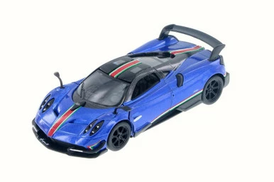 Kinsmart 2016 Pagani Huayra BC With Hard Top, Blue/Red Stripe - 5400DF - 1/38 Scale Diecast Model Toy Car