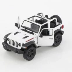 2018 Jeep Wrangler Rubicon Open Top, White - Kinsmart 5412DA/WT - 1/34 Scale Diecast Model Toy Car