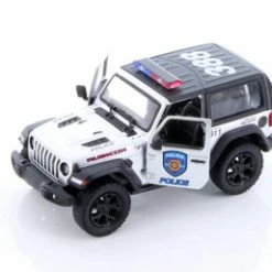 2018 Jeep Wrangler Rubicon Police Hard Top, Silver - Kinsmart 5412DPR - 1/34 Scale Diecast Car