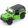 2018 Jeep Wrangler Rubion, Green - Kinsmart 5412DAB - 1/34 Scale Diecast Model Toy Car