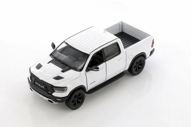 2019 Dodge Ram Pick Up Truck, White - Kinsmart 5413D - 1/46 Scale Diecast Model Toy Car