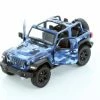 2018 Jeep Wrangler Rubicon, Camo Blue Kinsmart 5420DAB 1/34 Scale Diecast Model Car
