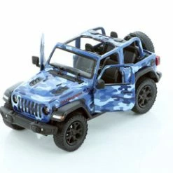 2018 Jeep Wrangler Rubicon, Camo Blue Kinsmart 5420DAB 1/34 Scale Diecast Model Car