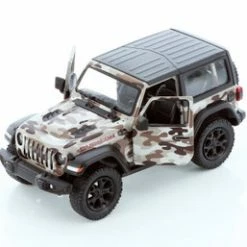 2018 Jeep Wrangler Rubicon, Camo Brown Kinsmart 5420DAB 1/34 Scale Diecast Model Car